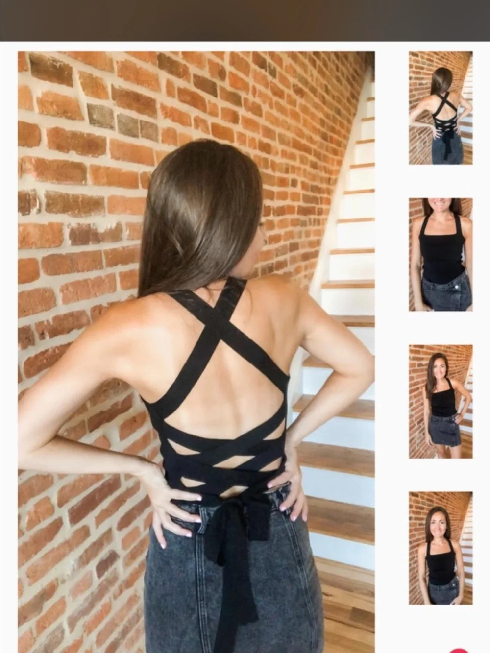 NWT Free People Black Ribbed Square-Neck Bandeau Tank
